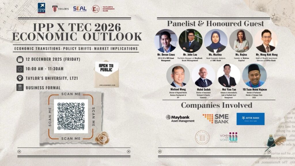 Economics Outlook 2026 Dialogue ippfa ippgw taylors forum poster